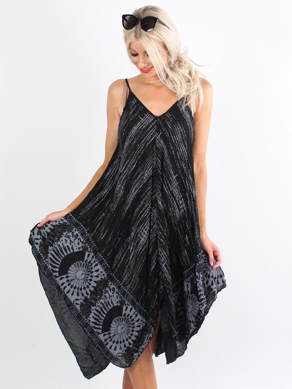 Michigan - Armygrøn stribet stropkjole i løs pasform